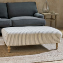 Sanja Stripe Linen Upholstered Ottoman from Accessories for the Home