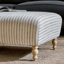 Sanja Stripe Linen Upholstered Ottoman from Accessories for the Home