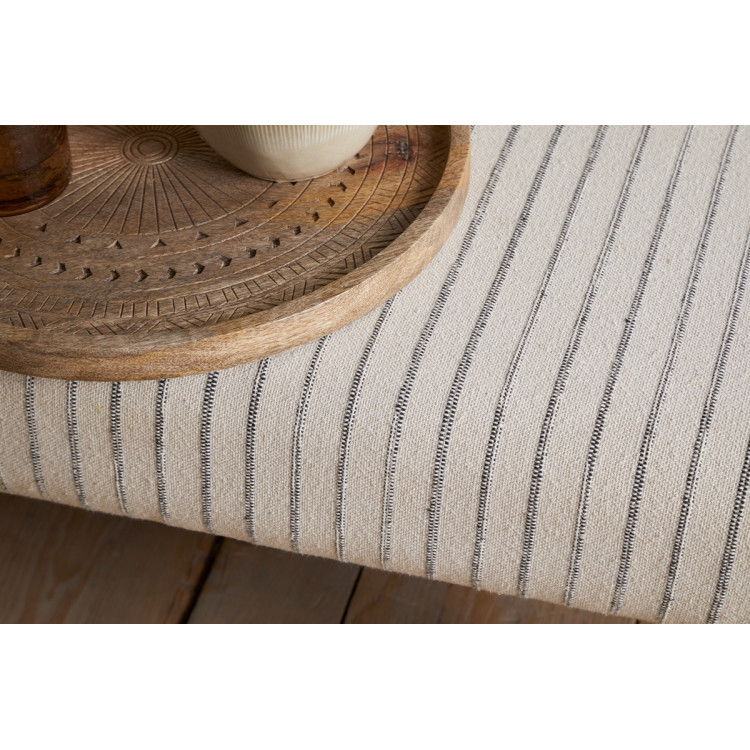Sanja Stripe Linen Upholstered Bench from Accessories for the Home
