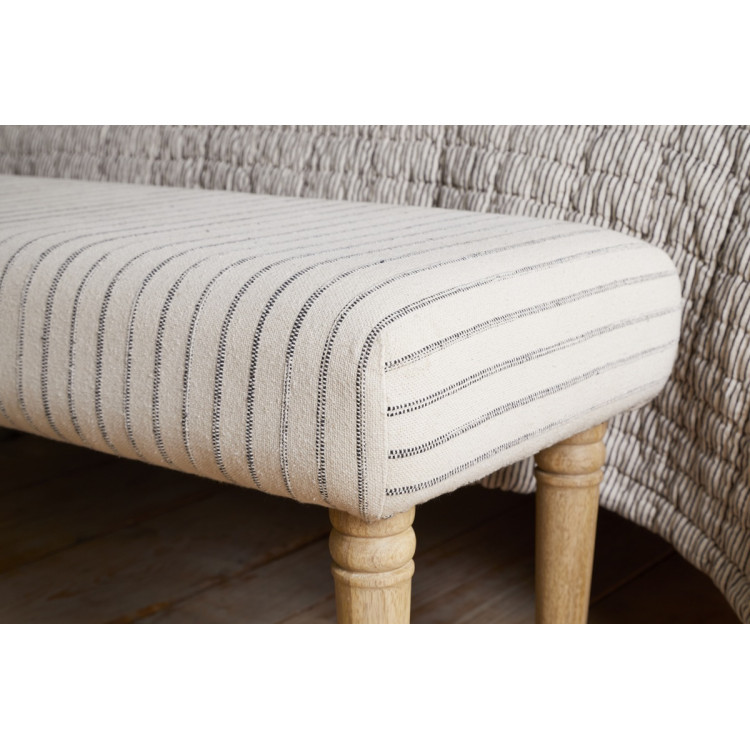 Sanja Stripe Linen Upholstered Bench from Accessories for the Home