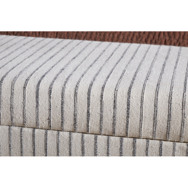 Sanja Stripe Linen Upholstered Storage Bench from Accessories for the Home
