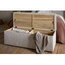 Sanja Stripe Linen Upholstered Storage Bench from Accessories for the Home