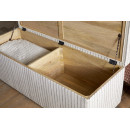 Sanja Stripe Linen Upholstered Storage Bench from Accessories for the Home