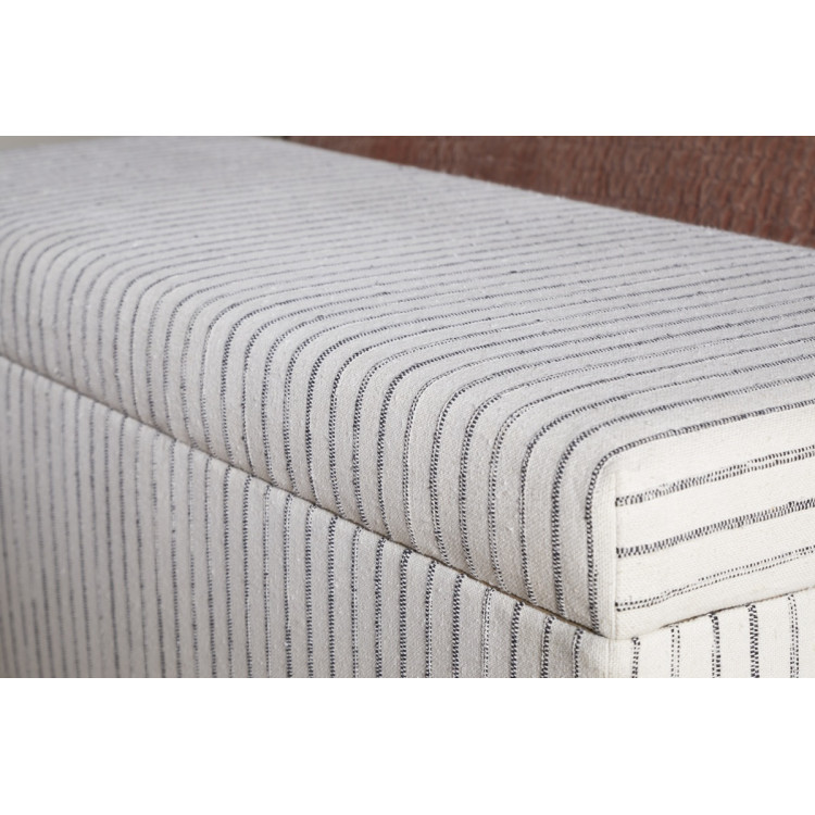 Sanja Stripe Linen Upholstered Storage Bench from Accessories for the Home