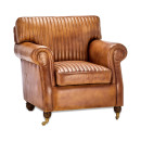 Narwana Ribbed Leather Armchair- Aged Tan from Accessories for the Home