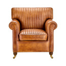 Narwana Ribbed Leather Armchair- Aged Tan from Accessories for the Home