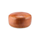 Nadu Leather Pouf- Aged Tan from Accessories for the Home