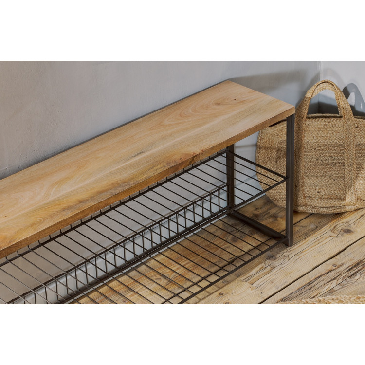 Kiyoma Iron & Wood Low Standing Shelf Unit from Accessories for the Home
