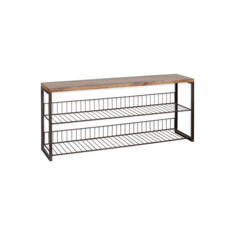 Kiyoma Iron & Wood Low Standing Shelf Unit from Accessories for the Home