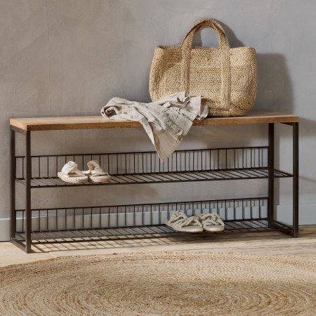 Kiyoma Iron & Wood Low Standing Shelf Unit from Accessories for the Home