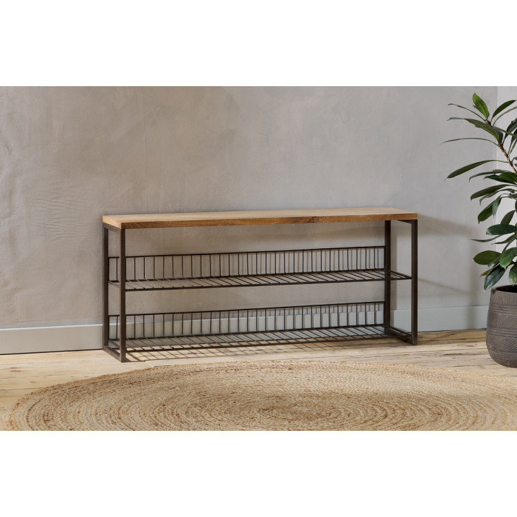 Kiyoma Iron & Wood Low Standing Shelf Unit from Accessories for the Home