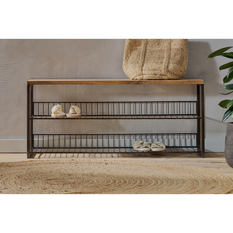 Kiyoma Iron & Wood Low Standing Shelf Unit from Accessories for the Home