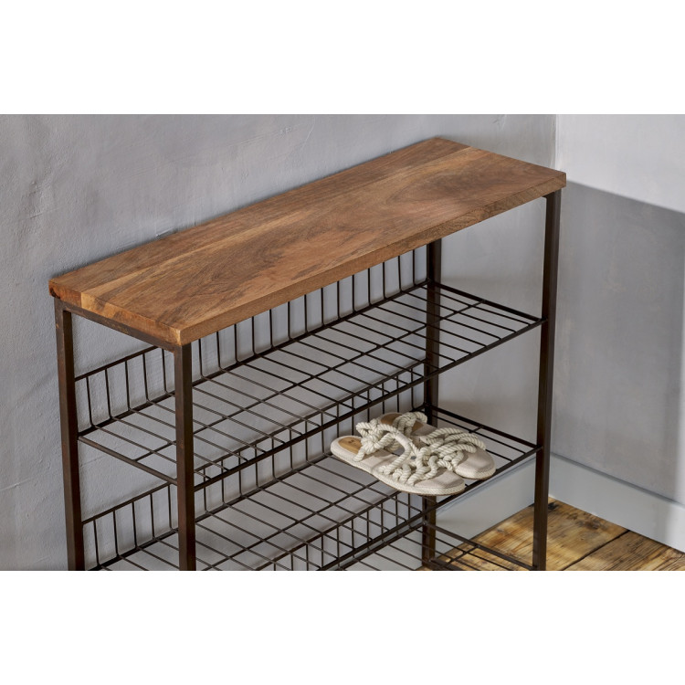 Kiyoma Iron & Wood Tall Standing Shelf Unit from Accessories for the Home