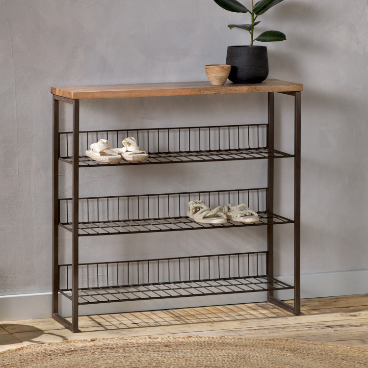 Kiyoma Iron & Wood Tall Standing Shelf Unit from Accessories for the Home