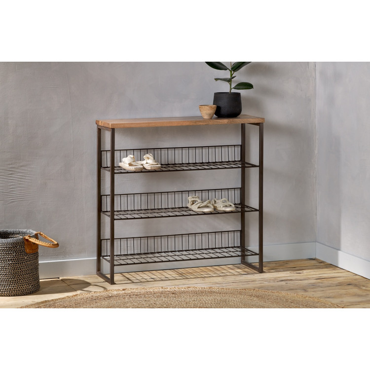 Kiyoma Iron & Wood Tall Standing Shelf Unit from Accessories for the Home