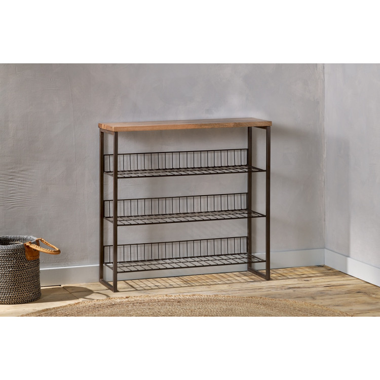 Kiyoma Iron & Wood Tall Standing Shelf Unit from Accessories for the Home