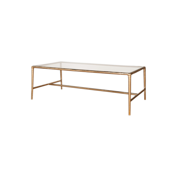 Gilasi Cast Metal & Glass Coffee Table - Antique Brass from Accessories for the Home