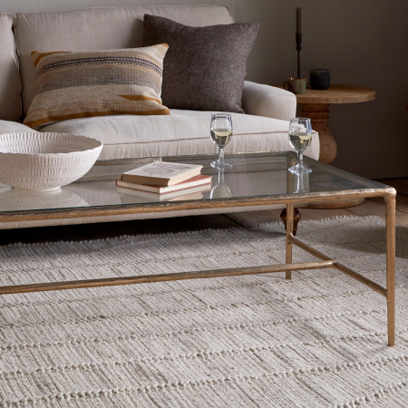 Gilasi Cast Metal & Glass Coffee Table - Antique Brass from Accessories for the Home