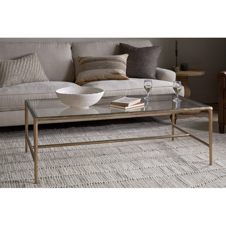 Gilasi Cast Metal & Glass Coffee Table - Antique Brass from Accessories for the Home