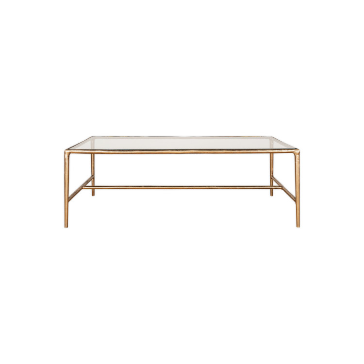 Gilasi Cast Metal & Glass Coffee Table - Antique Brass from Accessories for the Home