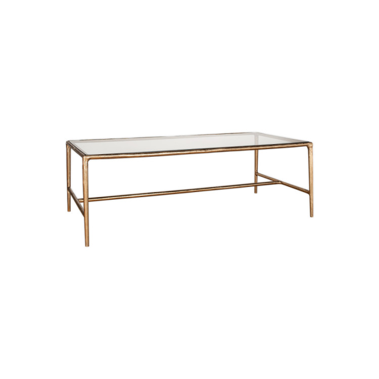 Gilasi Cast Metal & Glass Coffee Table - Antique Brass from Accessories for the Home
