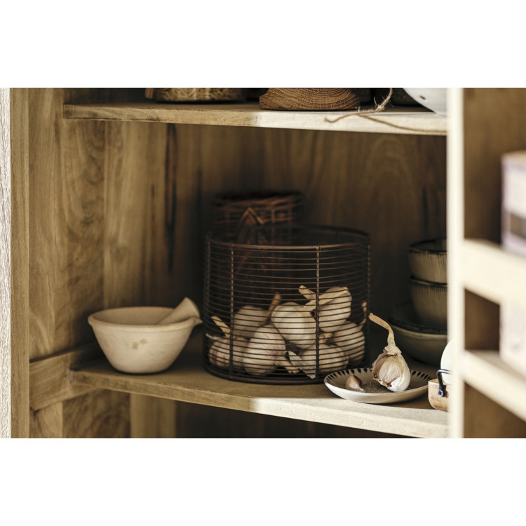 Vivan Grooved Mango Wood Pantry Cupboard