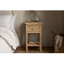 Vivan Grooved Mango Wood Bedside Table with Drawer from Accessories for the Home