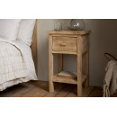 Vivan Grooved Mango Wood Bedside Table with Drawer from Accessories for the Home