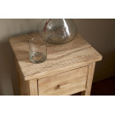 Vivan Grooved Mango Wood Bedside Table with Drawer from Accessories for the Home