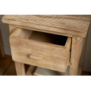 Vivan Grooved Mango Wood Bedside Table with Drawer from Accessories for the Home