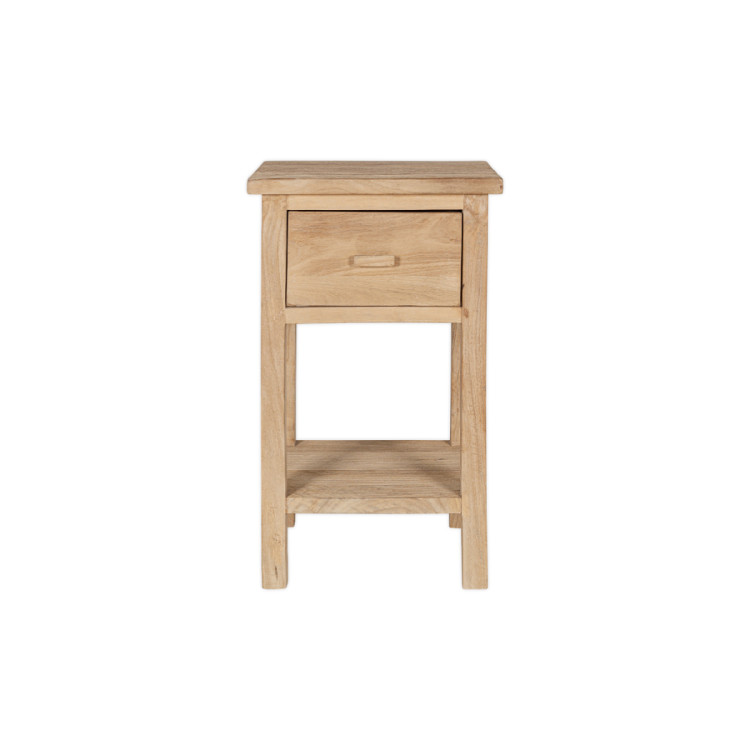 Vivan Grooved Mango Wood Bedside Table with Drawer from Accessories for the Home
