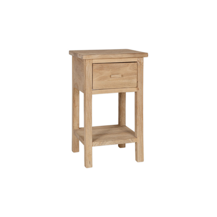 Vivan Grooved Mango Wood Bedside Table with Drawer from Accessories for the Home