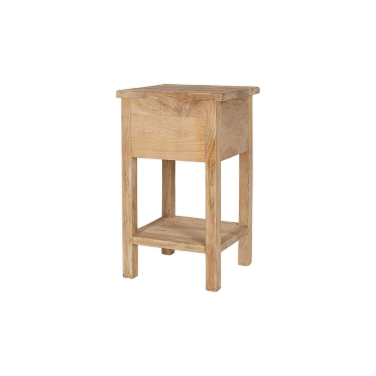 Vivan Grooved Mango Wood Bedside Table with Drawer from Accessories for the Home