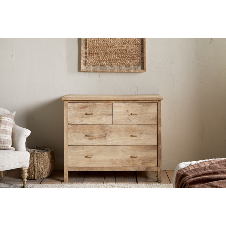 Vivan Grooved Mango Wood Chest of Drawers from Accessories for the Home