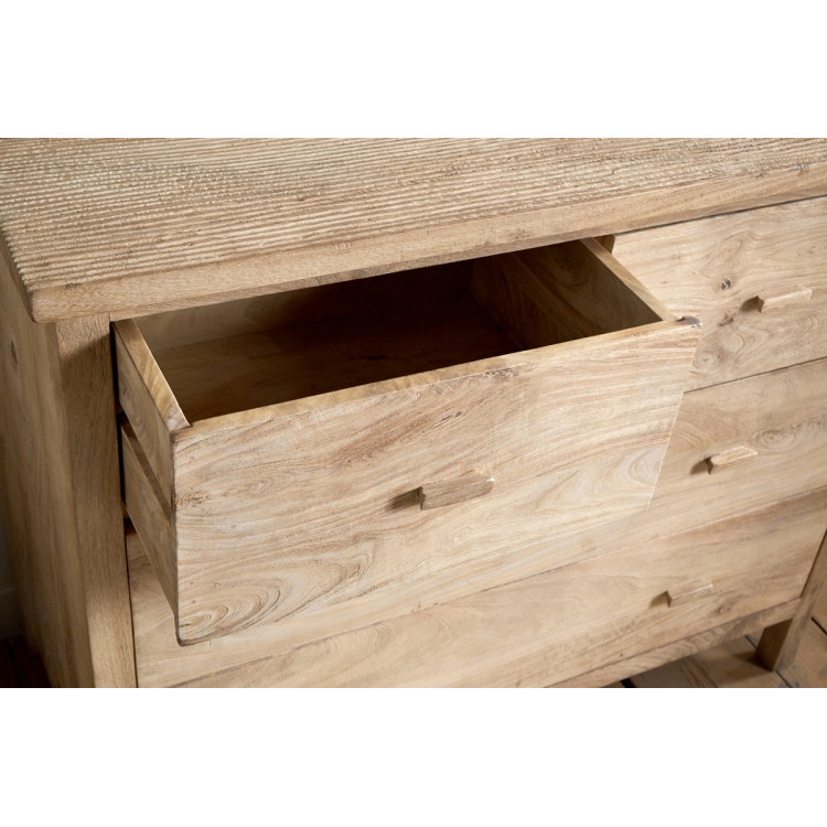 Vivan Grooved Mango Wood Chest of Drawers from Accessories for the Home