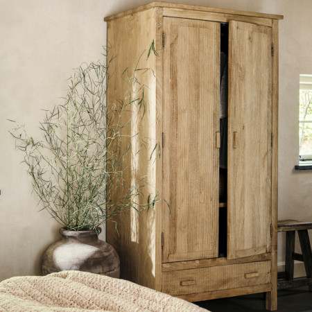 Vivan Grooved Mango Wood Wardrobe from Accessories for the Home