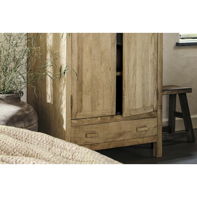 Vivan Grooved Mango Wood Wardrobe from Accessories for the Home