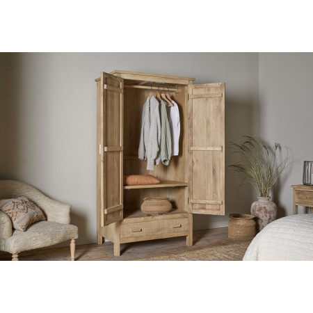 Vivan Grooved Mango Wood Wardrobe from Accessories for the Home 2