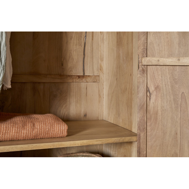 Vivan Grooved Mango Wood Wardrobe from Accessories for the Home