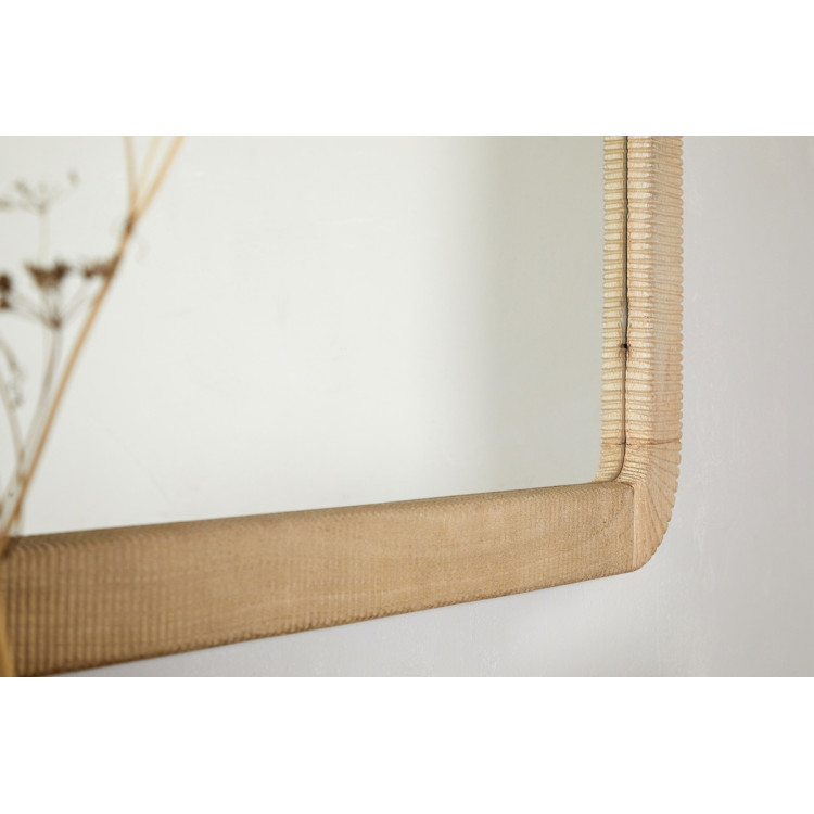 Vivan Grooved Mango Wood Rectangular Mirror from Accessories for the Home
