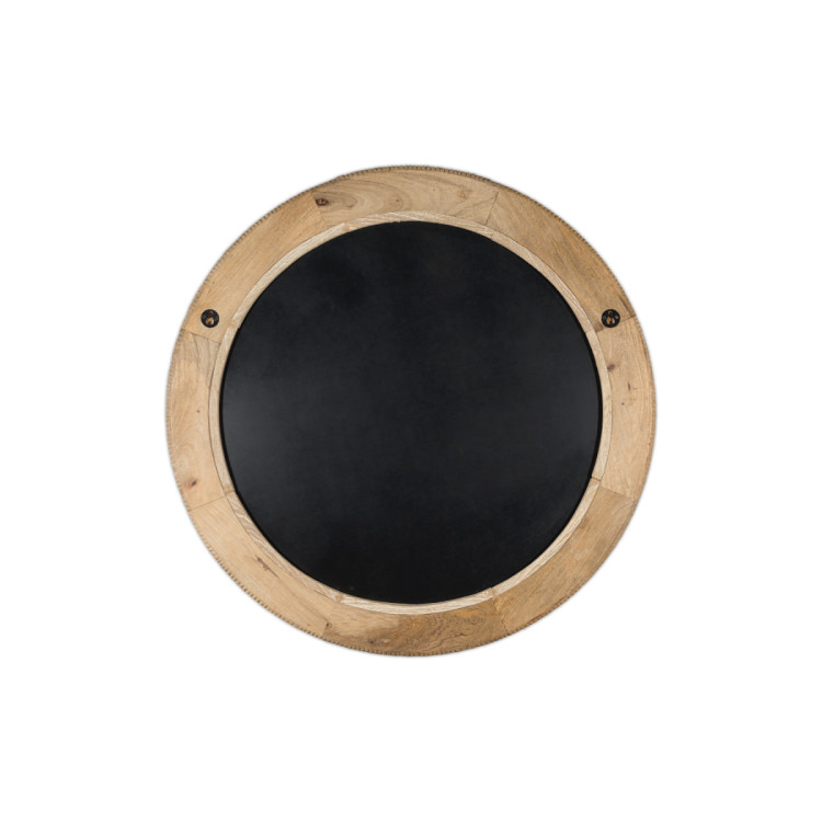 Vivan Grooved Mango Wood Round Mirror from Accessories for the Home