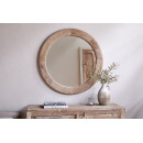 Vivan Grooved Mango Wood Round Mirror from Accessories for the Home