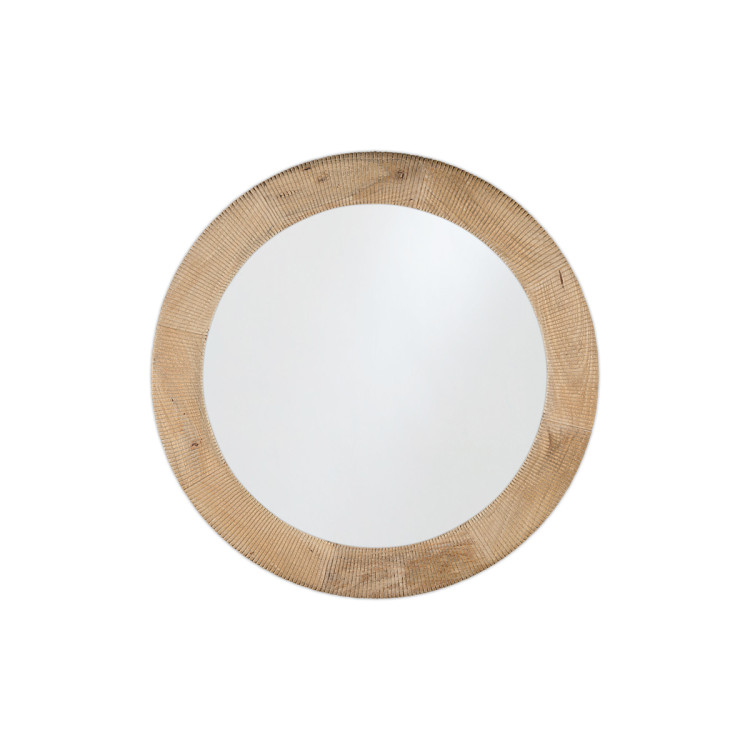 Vivan Grooved Mango Wood Round Mirror from Accessories for the Home