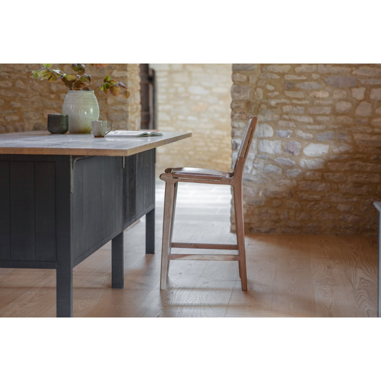 Nayan Leather & Jute Counter Chair - Tan from Accessories for the Home