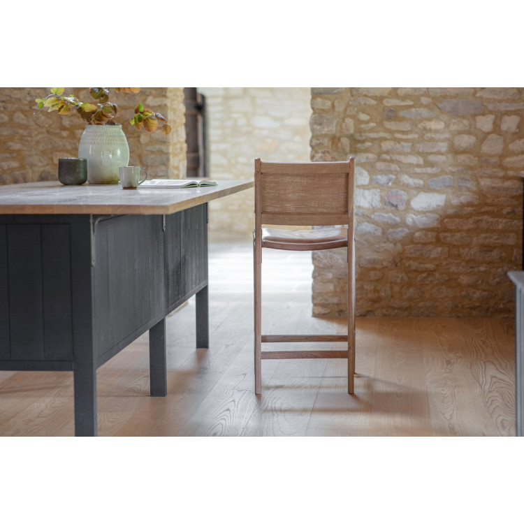 Nayan Leather & Jute Counter Chair - Tan from Accessories for the Home