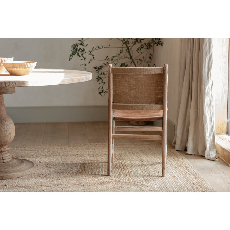 Nayan Leather & Jute Dining Chair - Tan from Accessories for the Home