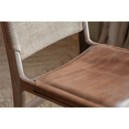 Nayan Leather & Jute Dining Chair - Tan from Accessories for the Home 2