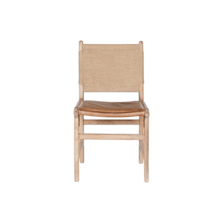 Nayan Leather & Jute Dining Chair - Tan from Accessories for the Home
