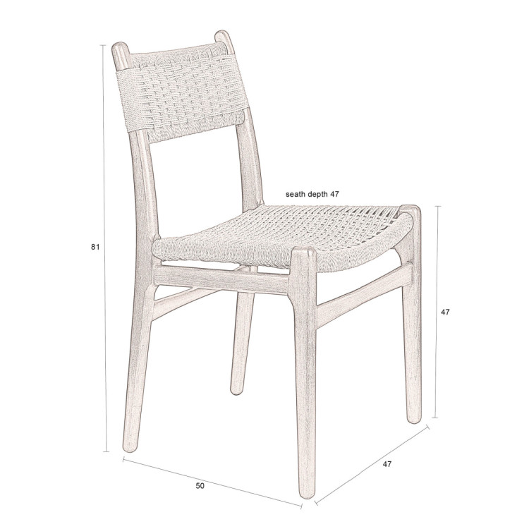 Dutchbone Cecile Dining Chairs- Set of Two (Natural or Walnut) from Accessories for the Home