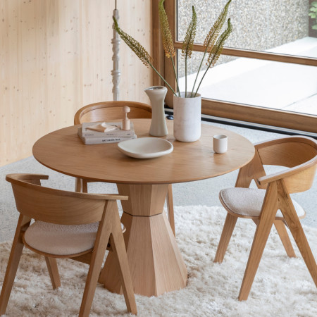 Zuiver Lotus Round Dining Table - Natural or Walnut from Accessories for the Home